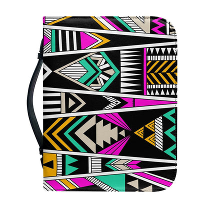 Vintage Tribal Aztec Pattern Print Leather Bible Cover
