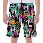 Vintage Tribal Aztec Pattern Print Men's Beach Shorts