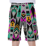 Vintage Tribal Aztec Pattern Print Men's Beach Shorts
