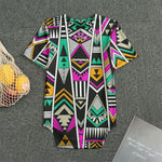 Vintage Tribal Aztec Pattern Print Men's Bodysuit