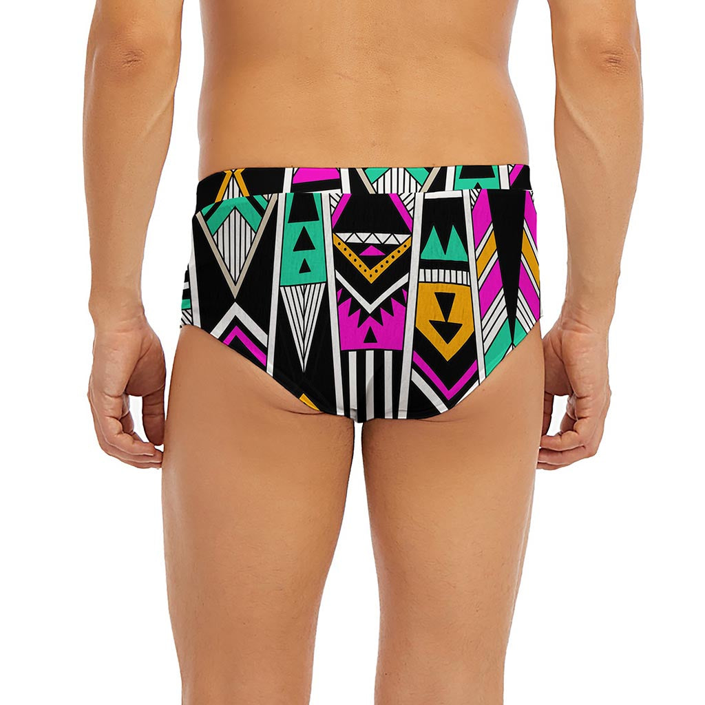 Vintage Tribal Aztec Pattern Print Men's Briefs