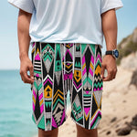 Vintage Tribal Aztec Pattern Print Men's Cargo Shorts