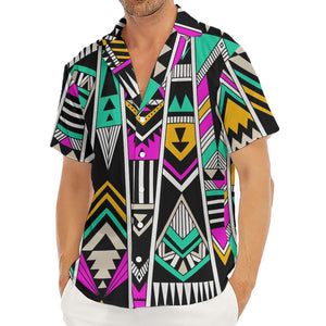 Vintage Tribal Aztec Pattern Print Men's Deep V-Neck Shirt