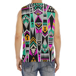 Vintage Tribal Aztec Pattern Print Men's Fitness Tank Top