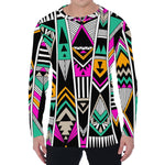 Vintage Tribal Aztec Pattern Print Men's Long Sleeve T-Shirt