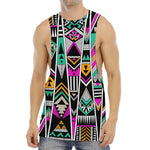Vintage Tribal Aztec Pattern Print Men's Muscle Tank Top