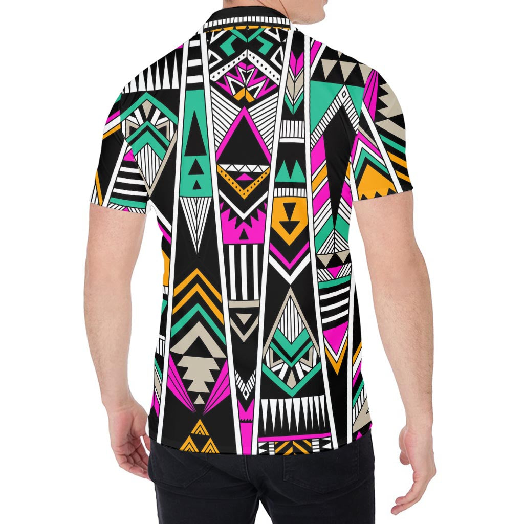 Vintage Tribal Aztec Pattern Print Men's Shirt