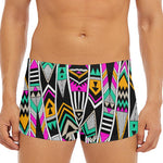 Vintage Tribal Aztec Pattern Print Men's Short Boxer Briefs