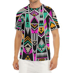 Vintage Tribal Aztec Pattern Print Men's Short Sleeve Rash Guard