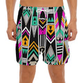 Vintage Tribal Aztec Pattern Print Men's Split Running Shorts