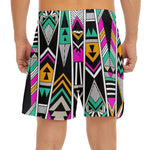 Vintage Tribal Aztec Pattern Print Men's Split Running Shorts