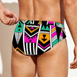Vintage Tribal Aztec Pattern Print Men's Swim Briefs