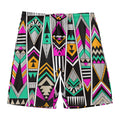Vintage Tribal Aztec Pattern Print Men's Swim Trunks