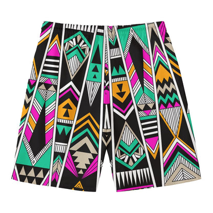 Vintage Tribal Aztec Pattern Print Men's Swim Trunks