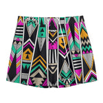 Vintage Tribal Aztec Pattern Print Mesh Shorts