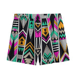 Vintage Tribal Aztec Pattern Print Mesh Shorts