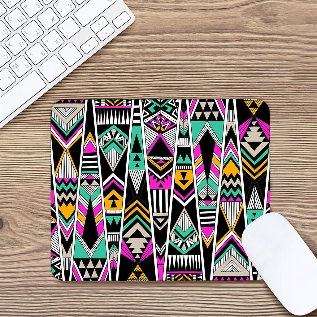 Vintage Tribal Aztec Pattern Print Mouse Pad