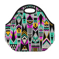 Vintage Tribal Aztec Pattern Print Neoprene Lunch Bag