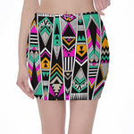 Vintage Tribal Aztec Pattern Print Pencil Mini Skirt