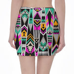 Vintage Tribal Aztec Pattern Print Pencil Mini Skirt