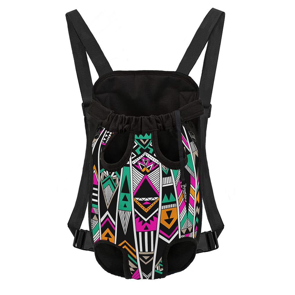 Vintage Tribal Aztec Pattern Print Pet Carrier Backpack