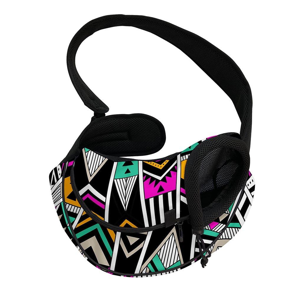 Vintage Tribal Aztec Pattern Print Pet Sling Carrier