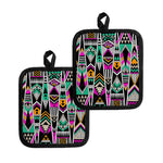 Vintage Tribal Aztec Pattern Print Pot Holders