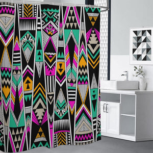 Vintage Tribal Aztec Pattern Print Premium Shower Curtain