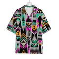 Vintage Tribal Aztec Pattern Print Rayon Hawaiian Shirt