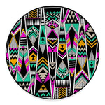 Vintage Tribal Aztec Pattern Print Round Floor Mat