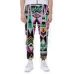 Vintage Tribal Aztec Pattern Print Scuba Joggers