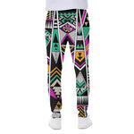 Vintage Tribal Aztec Pattern Print Scuba Joggers