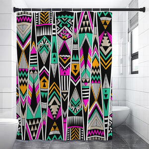 Vintage Tribal Aztec Pattern Print Shower Curtain