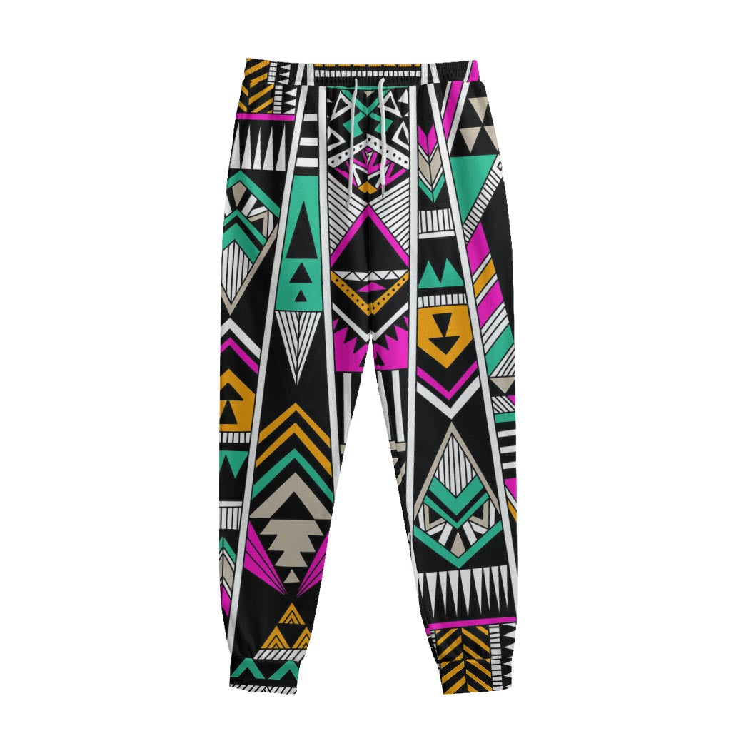 Vintage Tribal Aztec Pattern Print Sweatpants