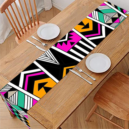 Vintage Tribal Aztec Pattern Print Table Runner