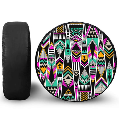 Vintage Tribal Aztec Pattern Print Tire Cover