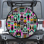 Vintage Tribal Aztec Pattern Print Tire Cover With Camera Hole