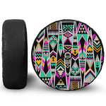Vintage Tribal Aztec Pattern Print Tire Cover With Camera Hole