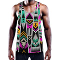 Vintage Tribal Aztec Pattern Print Men's Workout Tank Top