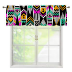 Vintage Tribal Aztec Pattern Print Window Valance