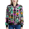 Vintage Tribal Aztec Pattern Print Women's Bomber Jacket