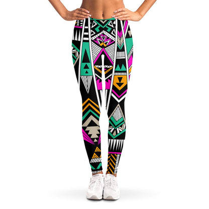 Vintage Tribal Aztec Pattern Print Women's Leggings