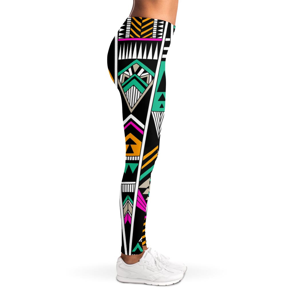 Vintage Tribal Aztec Pattern Print Women's Leggings