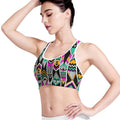 Vintage Tribal Aztec Pattern Print Women's Sports Bra