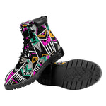Vintage Tribal Aztec Pattern Print Work Boots