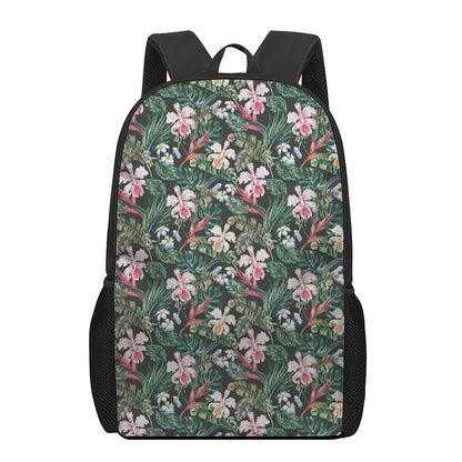 Vintage Tropical Exotic Hawaiian Print 17 Inch Backpack