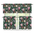 Vintage Tropical Exotic Hawaiian Print 3 Piece Kitchen Curtains