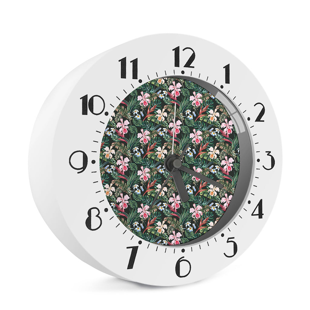 Vintage Tropical Exotic Hawaiian Print Alarm Clock