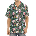 Vintage Tropical Exotic Hawaiian Print Aloha Shirt