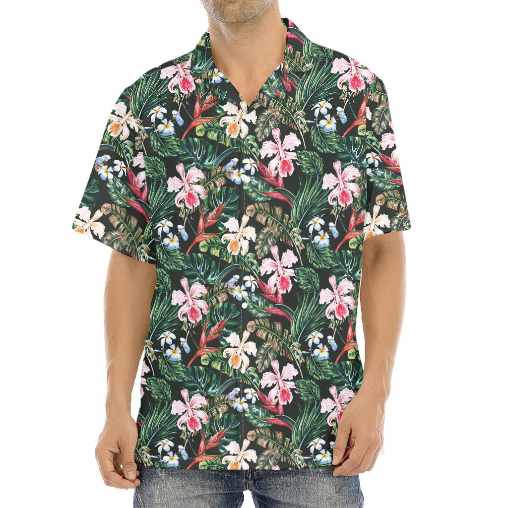 Vintage Tropical Exotic Hawaiian Print Aloha Shirt